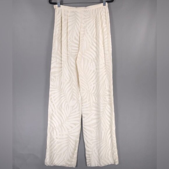 VALENTINO MISS V SILK Blend ITALY🇮🇹MADE Straight Pants Floral CRUPPO CFT 44/10 - Picture 3 of 11